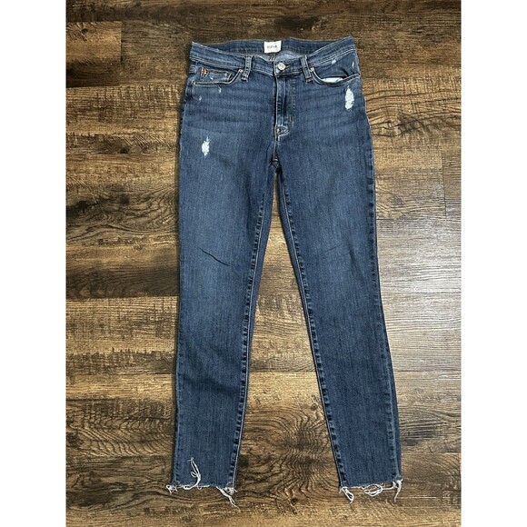 Hudson‎ Jeans Natalie Midrise Super Skinny Ankle Raw Hem Size 27 Distressed - Picture 2 of 11